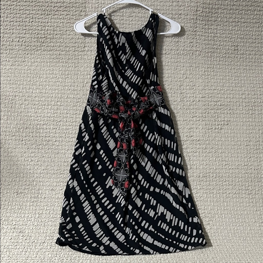 Axcess Black and Gray Midi Dress with Red Accents - Picture 6 of 6